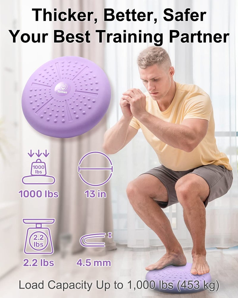 Tumaz Wobble Cushion - Wiggle Seat to Improve Sitting Posture & Stay Focused for Sensory Kids, Balance Disc to Relief Back Pain & Core Strength & Flexible Seating [Extra Thick, Pump Included] - Image 3